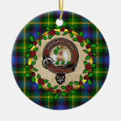 Watson Clan Abzeichen & Tartan Personalisiert Xmas Keramik Ornament (Vorne)