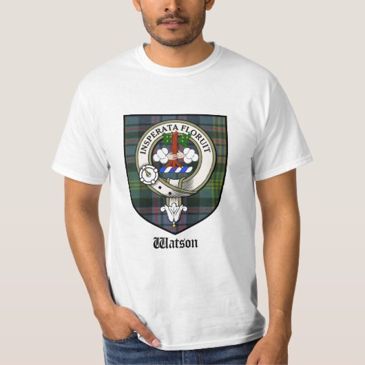 Watson-Clan-Wappen-T-Shirt/Tartan-/Clan-Abzeichen T-Shirt (Vorderseite)