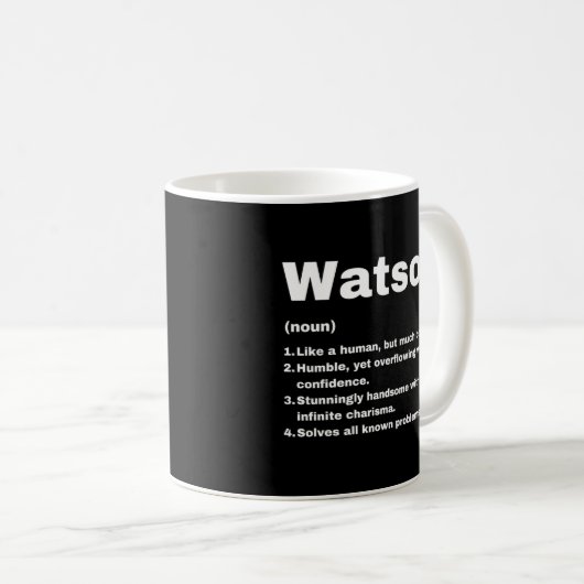 Watson Individuelle Name Definition Kaffeetasse (VorderseiteRechts)