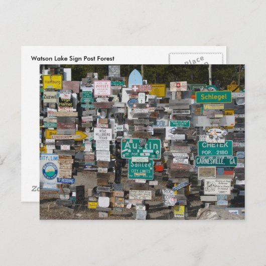 Watson Lake Sign Post Forest Postkarte (Vorne/Hinten)