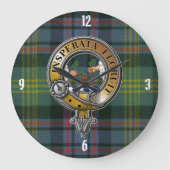 Watson Tartan & Badge Große Wanduhr (Vorderseite)