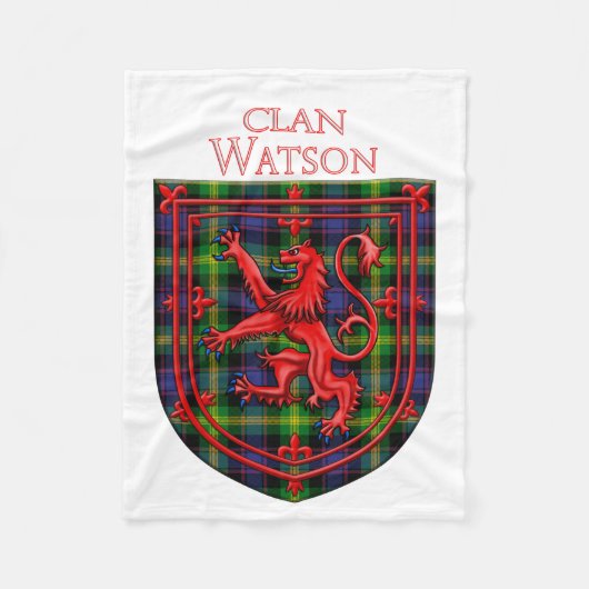 Watson Tartan Scottish Kariert Lion Rampant Fleecedecke (Vorderseite)