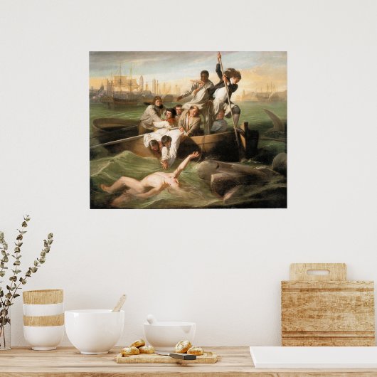 Watson und der Hai von John Singleton Copley Poster (Küche)