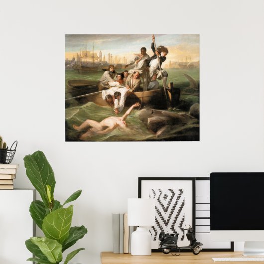 Watson und der Hai von John Singleton Copley Poster (Heimbüro)