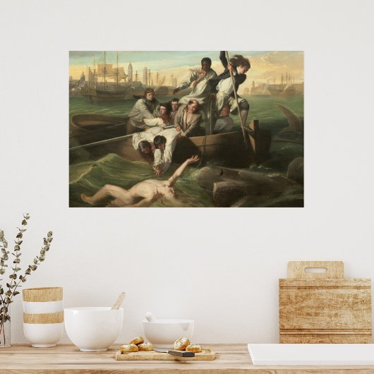 Watson und der Hai von John Singleton Copley Poster (Küche)