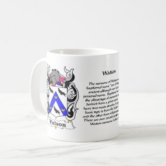 Watson-Wappen-Tasse Kaffeetasse (Vorderseite Links)