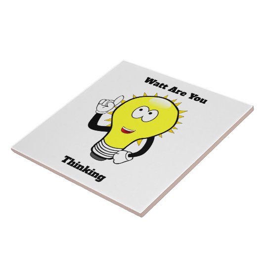 Watt denkst du an Glühbirne Fliese (Seite)