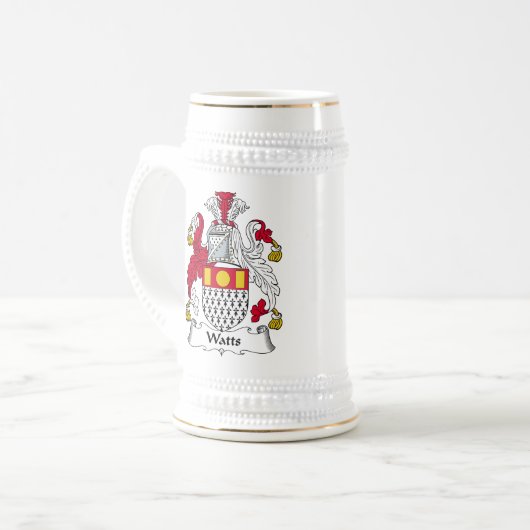 Watt Familienwappen- Bierglas (Vorderseite Links)