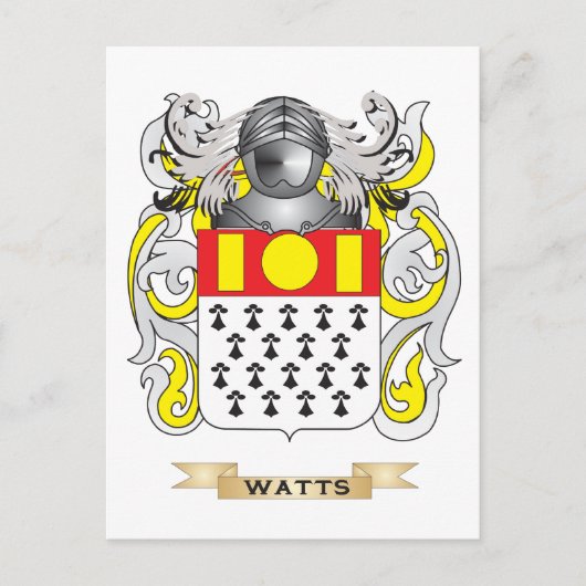 Watt-Familienwappen (Wappen) Postkarte (Vorderseite)