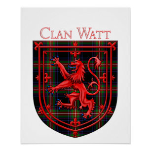 Watt Tartan Scottish Kariert Lion Rampant Poster
