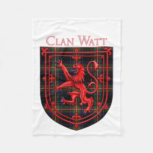 Watt Tartan Scottish Plaid Lion Rampant Fleecedecke (Vorderseite)