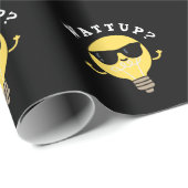 Watt Up Funny Electric Bulb Pun Dark BG Geschenkpapier (Rolleneckpunkt)