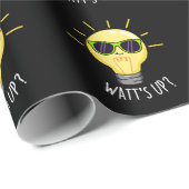 Watt up Funny Light Bulb Pun Dark BG Geschenkpapier (Rolleneckpunkt)