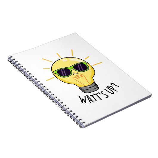 Watt up Funny Light Bulb Pun Notizblock (Rechte Seite)