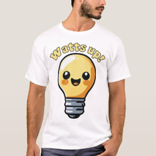 Watt up Niedlich Electricity Light Bulb Cartoon Pu T-Shirt