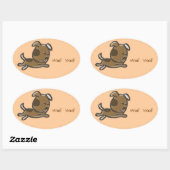 Watte Ovaler Aufkleber (Blatt)