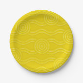 Wattle Australian Dreamtime River Pattern Pappteller (Vorderseite)