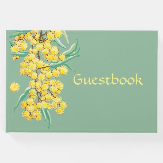 Wattle blüht australisches Gästebuch (Vorderseite)
