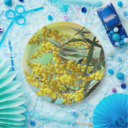 Wattle & Gum Blätter Australian 9" Pappteller (Party)