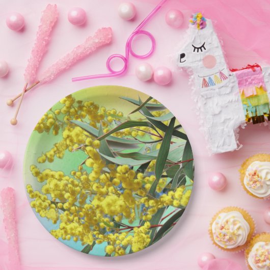 Wattle & Gum Blätter Australian 9" Pappteller (Party)