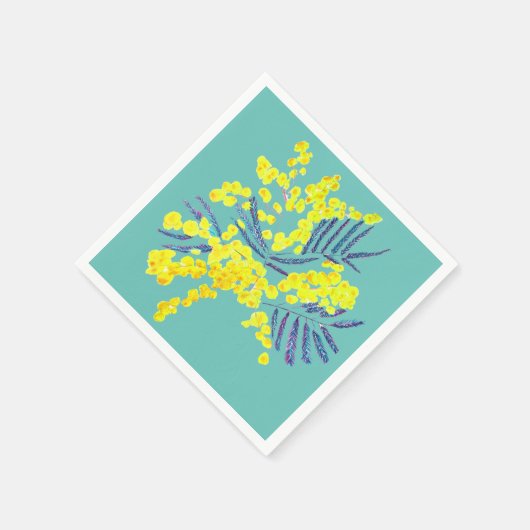 Wattle Mimosa Blume Art Australien Serviette (Ecke)