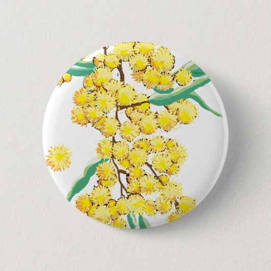 Wattle sagt Australien Button (Vorderseite)
