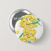 Wattle sagt Australien Button (Vorne & Hinten)