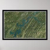 Watts Bar Lake Tennessee Satellite Poster Karte (Vorne)