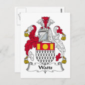 Watts-Familienwappen Postkarte (Vorne/Hinten)
