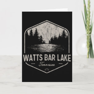 Watts R Lake Tennessee Outdoors Vintage Karte