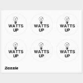 WATTS UP LIGHT BULB - Copy Runder Aufkleber (Blatt)