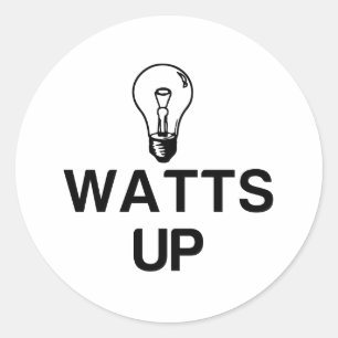 WATTS UP LIGHT BULB - Kopieren Runder Aufkleber