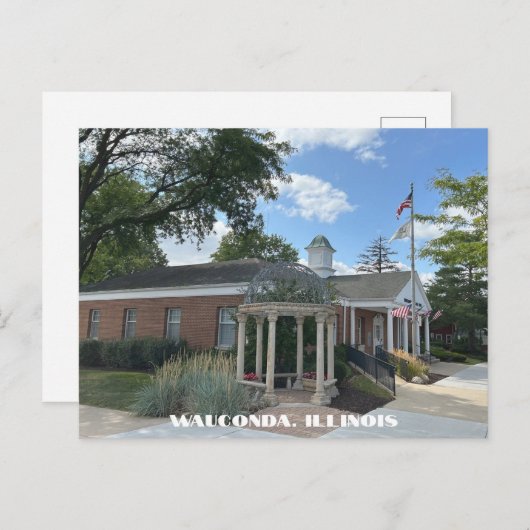 Wauconda Illinois Poststelle im Stadtzentrum Postkarte (Vorne/Hinten)