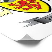 Waughn-Familienwappen-Wappen Poster (Ecke)