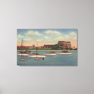 Waukegan, IL - Ansicht der städtischen Pumpstatio Leinwanddruck