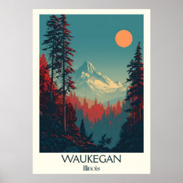 Waukegan Illinois Vintager Walfang Poster