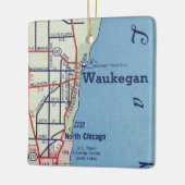 Waukegan Vintag Map Keramikornament (Links)