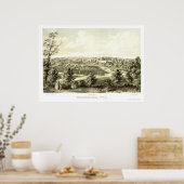 Waukesha, WI Panorama Karte - 1857 Poster (Küche)