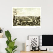 Waukesha, WI Panorama Karte - 1857 Poster (Heimbüro)