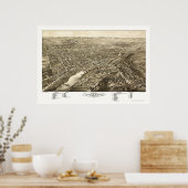 Waukesha, WI Panorama Karte - 1880 Poster (Küche)