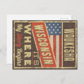 Waukesha Wisconsin Postkarte (Vorne/Hinten)