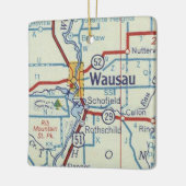 Wausau WI Karte Keramikornament (Links)