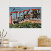 Wausau, Wisconsin - Große Buchstabenszenen Poster (Küche)