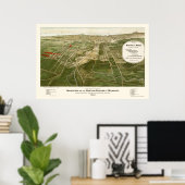 Wauwatosa, WI Panorama Karte - 1892 Poster (Heimbüro)