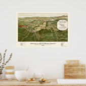 Wauwatosa, WI Panorama Karte - 1892 Poster (Küche)