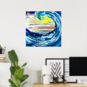 Wave Abstraction von Fiona Poster (Heimbüro)
