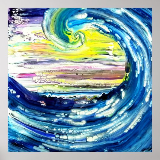 Wave Abstraction von Fiona Poster (Vorne)