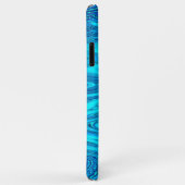 Wave Abstrakt Monogram Initials Blue Patterns Case-Mate iPhone Hülle (Hinten/Rechts)