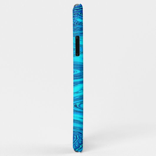 Wave Abstrakt Monogram Initials Blue Patterns Case-Mate iPhone Hülle (Hinten/Rechts)