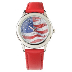 Wave American Flag Armbanduhr